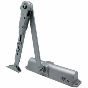 Hurðapumpa silfur með stopp í armi 40-80 kg