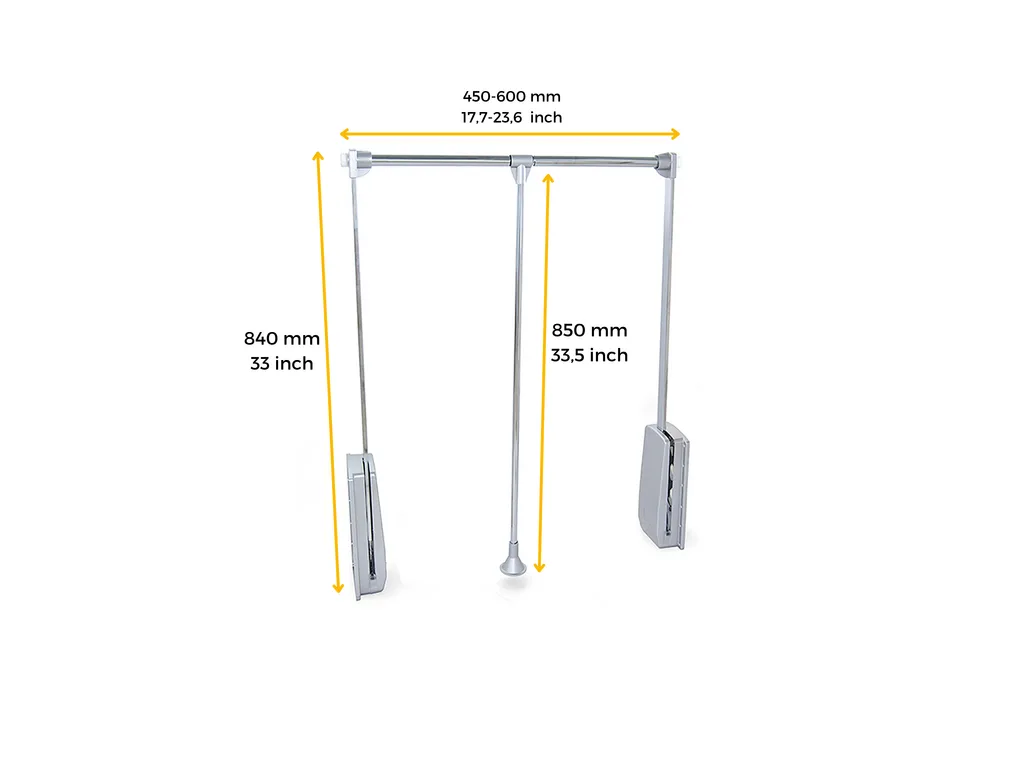Fatahengislyfta 60-83 cm á vegg silfur - Image 10