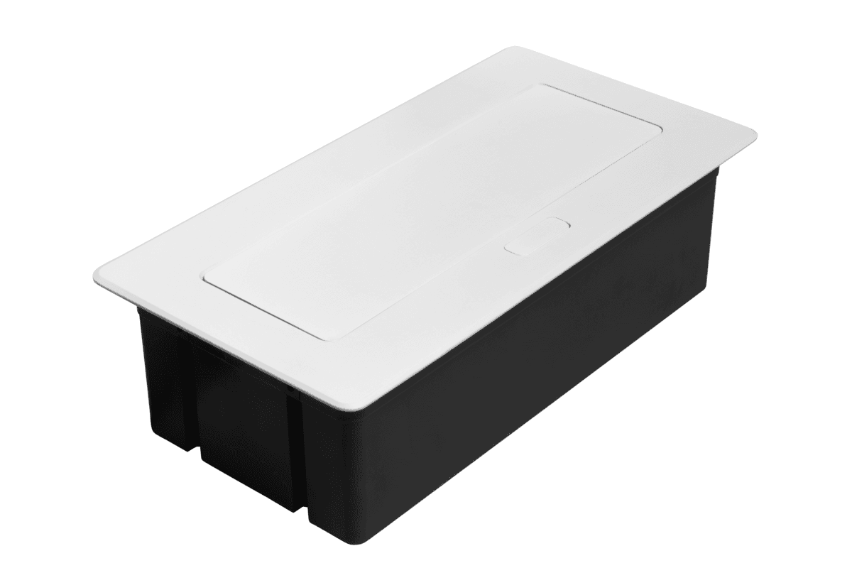 Innfelld borðtengieining með rafmagni, USB og nettengingu – hvít - Image 2