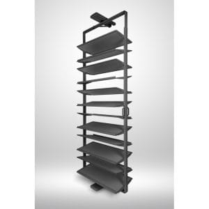 Snúanlegur skórekki antrasít 12 hillur 189–204 cm