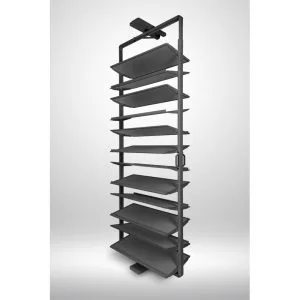 Snúanlegur skórekki antrasít 12 hillur 189–204 cm