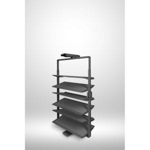 Snúanlegur skórekki antrasít 6 hillur 105–120 cm